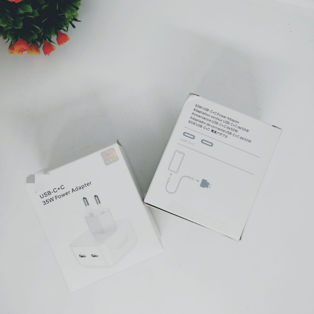 Batok Iph 50W adaptor Fast Charging iph 14 promax / Dual Port PD USB-C to Lightning PROMO SEN