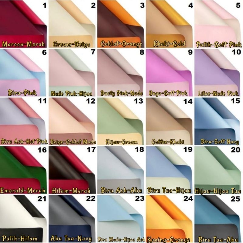 

5 Lembar Kertas Buket Cellophane Bicolour dua warna