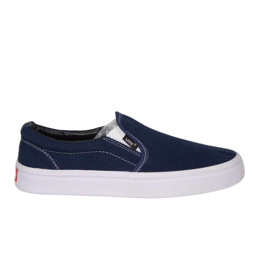 Sepatu vans slip on tanpa tali Navy polos murah