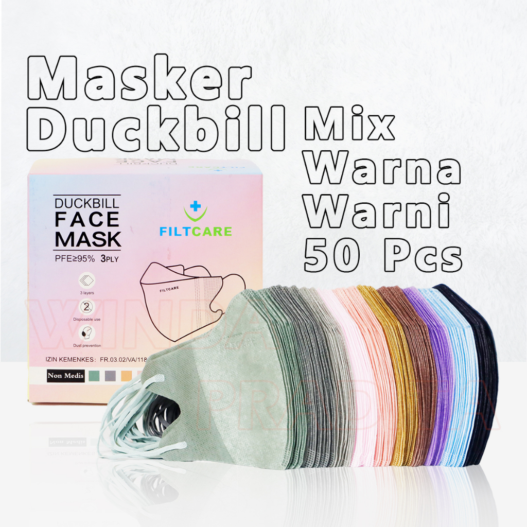 Masker Duckbil Masker Duckbill 50 Pcs Mix Warna Warni  Face Mask-1