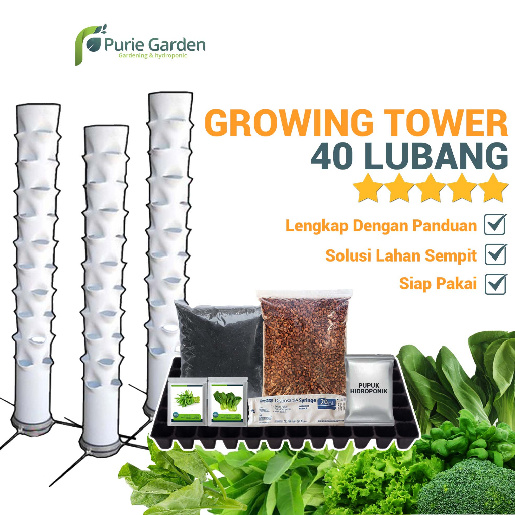 Portable Growing Tower 40 Lubang Tanam PG SBY