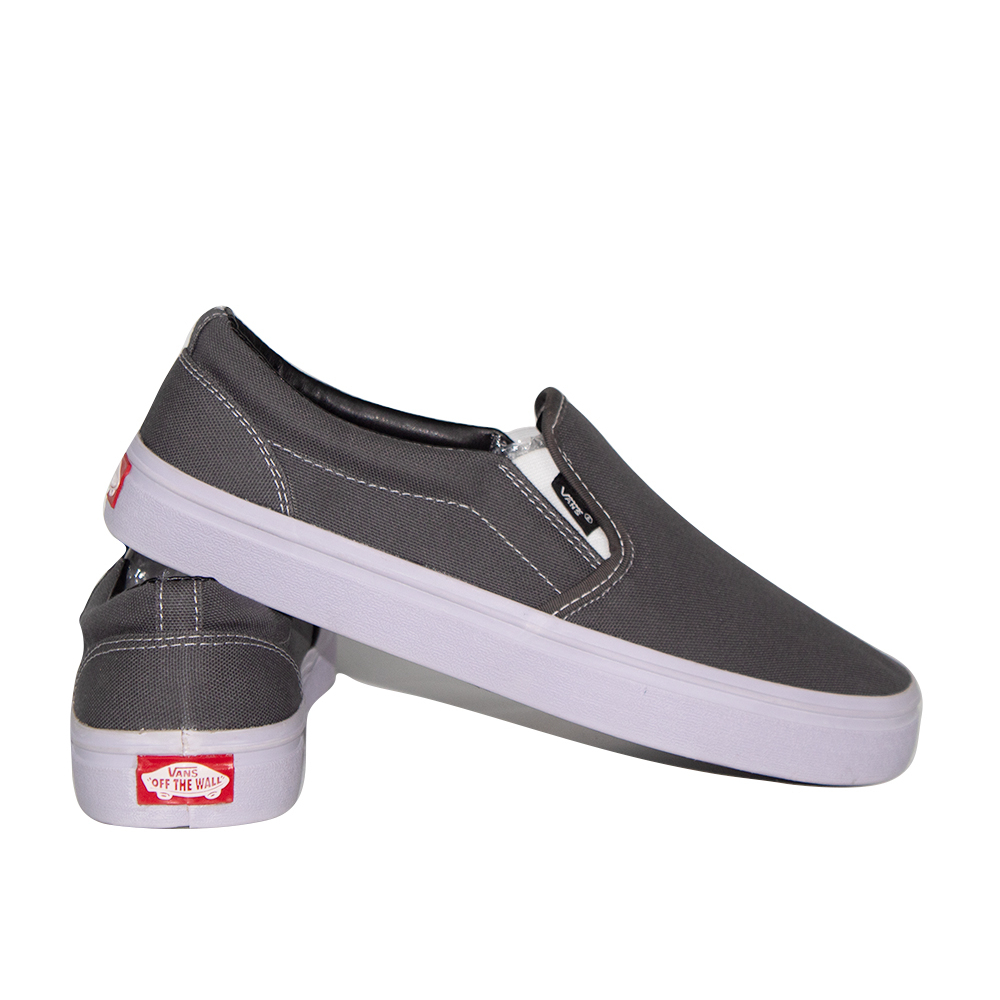 Sepatu Vans Slip On Tanpa Tali Abu Polos Murah