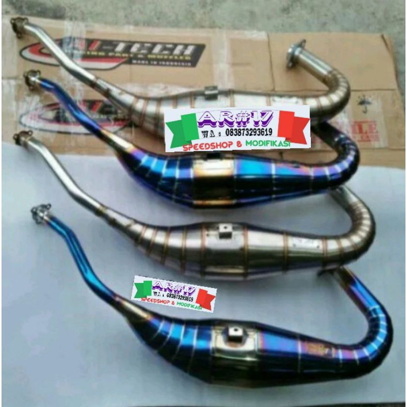 Perut Gembung Leher Knalpot Aitech ORIGINAL Stainless & Bluemoon Pelangi Cobra Non cobra Kawasaki Ni
