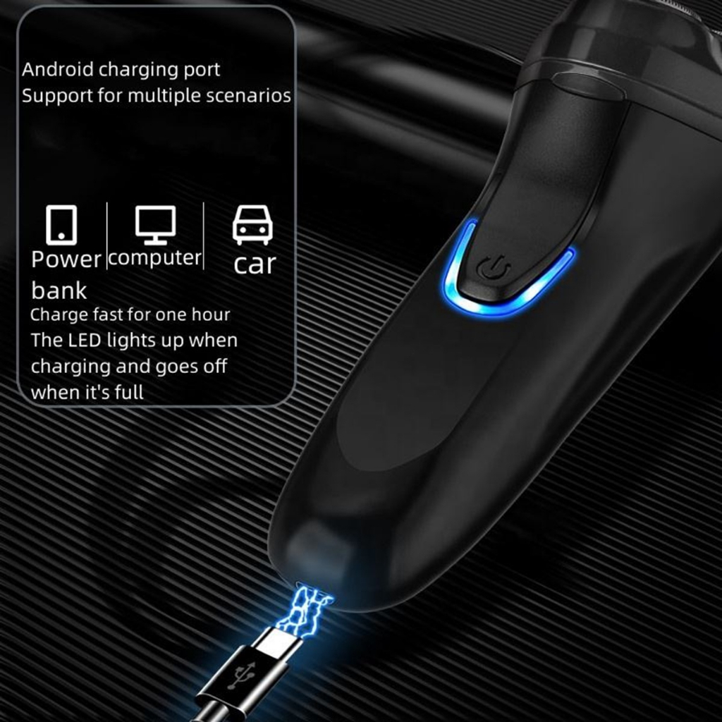 JLL-027 Shaver Mesin Cukur Alat Pencukur Kumis Jenggot Elektrik 3 Mata Pisau Portable