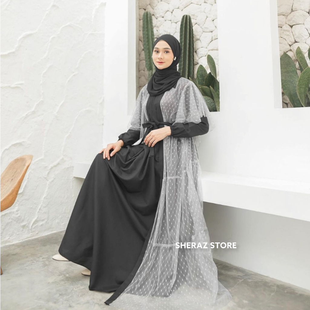 INARA SET (DRESS + OUTER) S M L XL XXL XXXL 5L Gamis Kondangan Wanita Jumbo Ld 120 130 140 Terbaru 2023