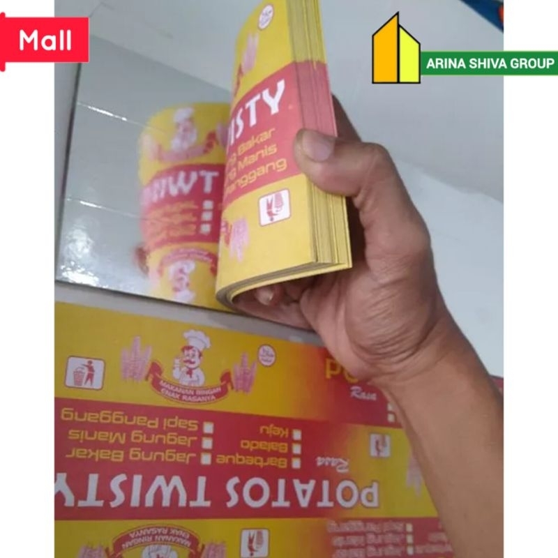 

100 LEMBAR KERTAS KENTANG ULIR BAHAN IVORY FOIL UKURAN 35 × 13 CM | KOTAK KENTANG SPIRAL | BOX KENTANG TORNADO | DUS KENTANG ULIR/SPIRAL HIGH QUALITY | ARINA SHIVA GROUP 4238