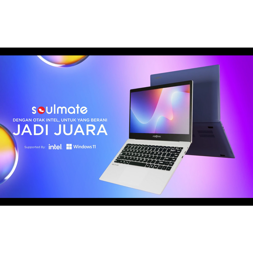 Laptop MURAH Advan Soulmate Celeron  N4020 [ RAM 4GB 128GB eMMC / 256GB / 384GB SSD - 14 Inch HD IPS - Windows 11 ]