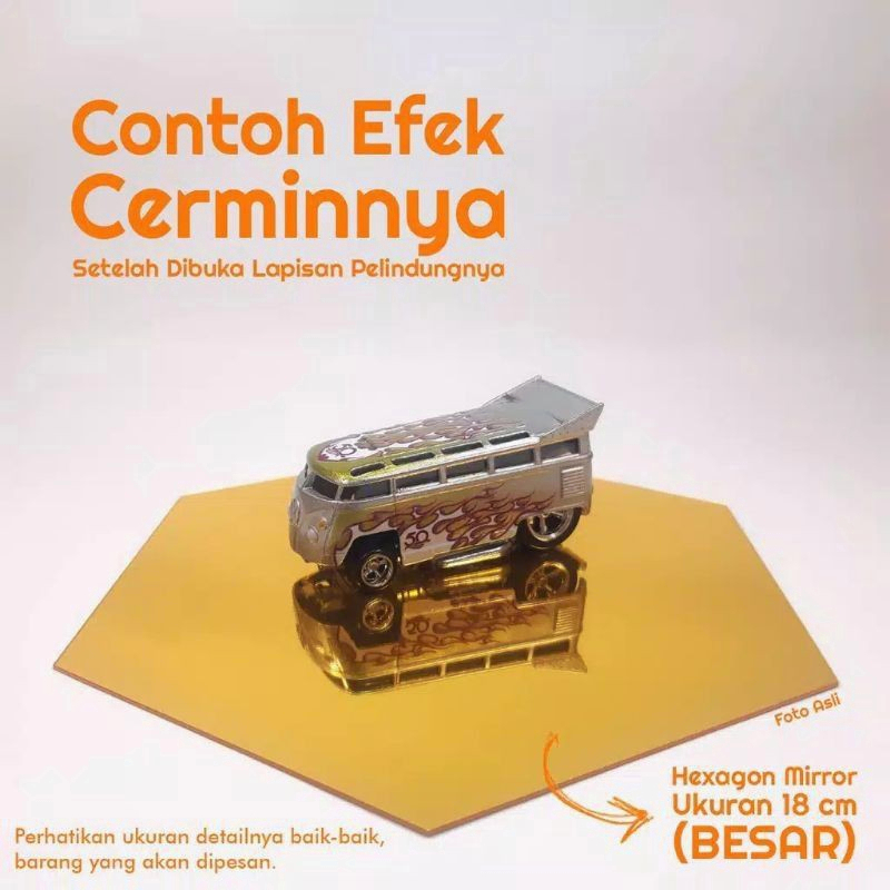 Purvisco - Stiker Kaca Dinding Tempel 12pcs Cermin Hexagonal Tempel Stiker Cermin Dinding Hiasan