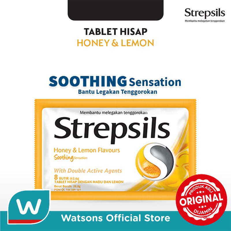 Strepsils Honey & Lemon Flavour Soothing Sensation With Double Active Agents