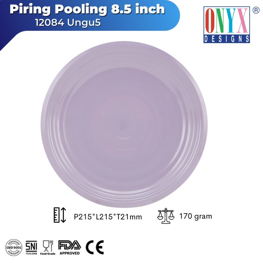 Onyx Piring Bulat Pooling 8 inch Melamin isi 6 / Plate 12084