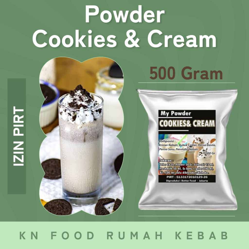 

Bubuk Minuman Rasa Cookies n Cream Bubble drink Powder drink 500gram
