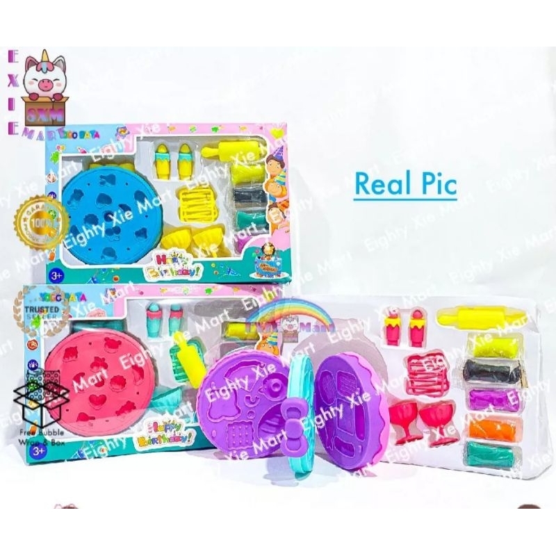 Mainan Edukasi Fun Doh Set Cetakan Kue Ulang Tahun / Mainan Lilin Plastisin Aman Ber SNI Cocok Buat Set Hadiah Anak / Mainan Play Doh Edukasi Anak