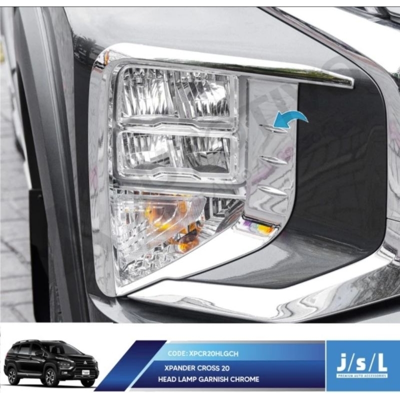 Garnish Lampu Depan Xpander Cross 2020 Chrome Head Lamp Garnish