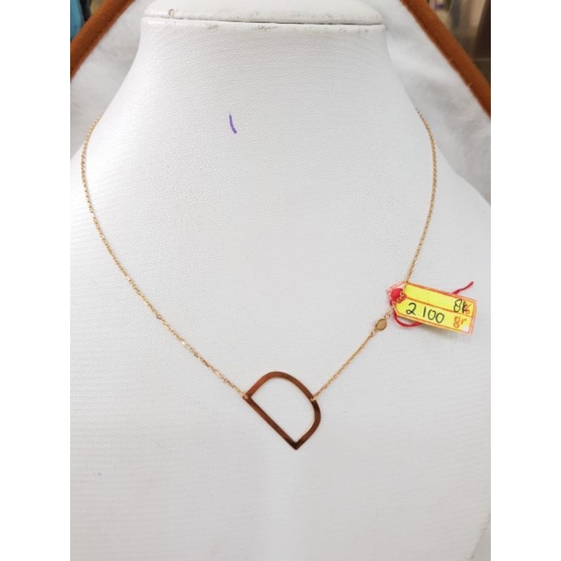 KL1751DLM kalung model vensi variasi liontin huruf D emas kuning asli berat 2.100 pj 46cm kadar 375%