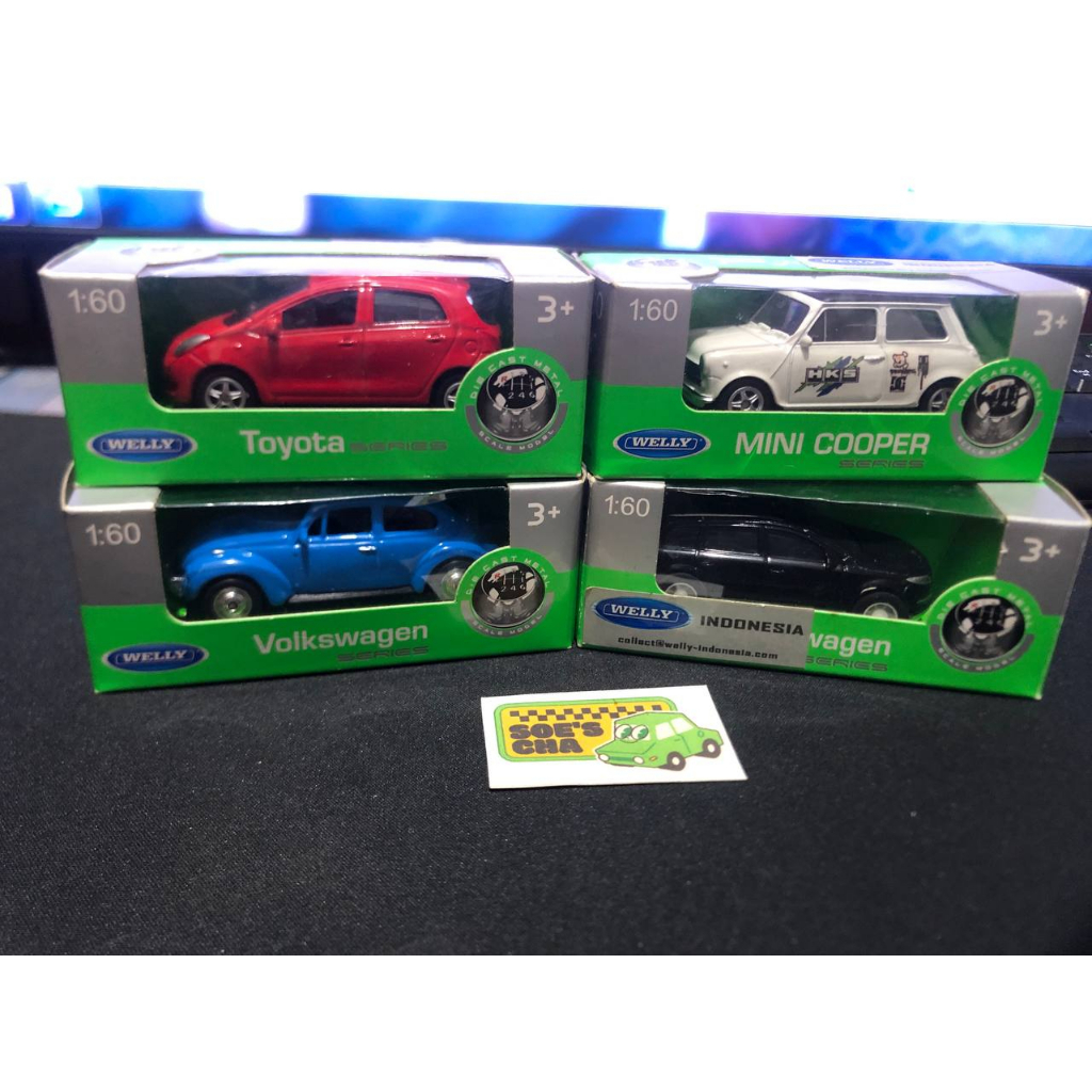 PROMO WELLY DIECAST TOYOTA YARIS, MINI COOPER, VOLKSWAGEN BEETLE, VOLKSWAGEN TIGUAN
