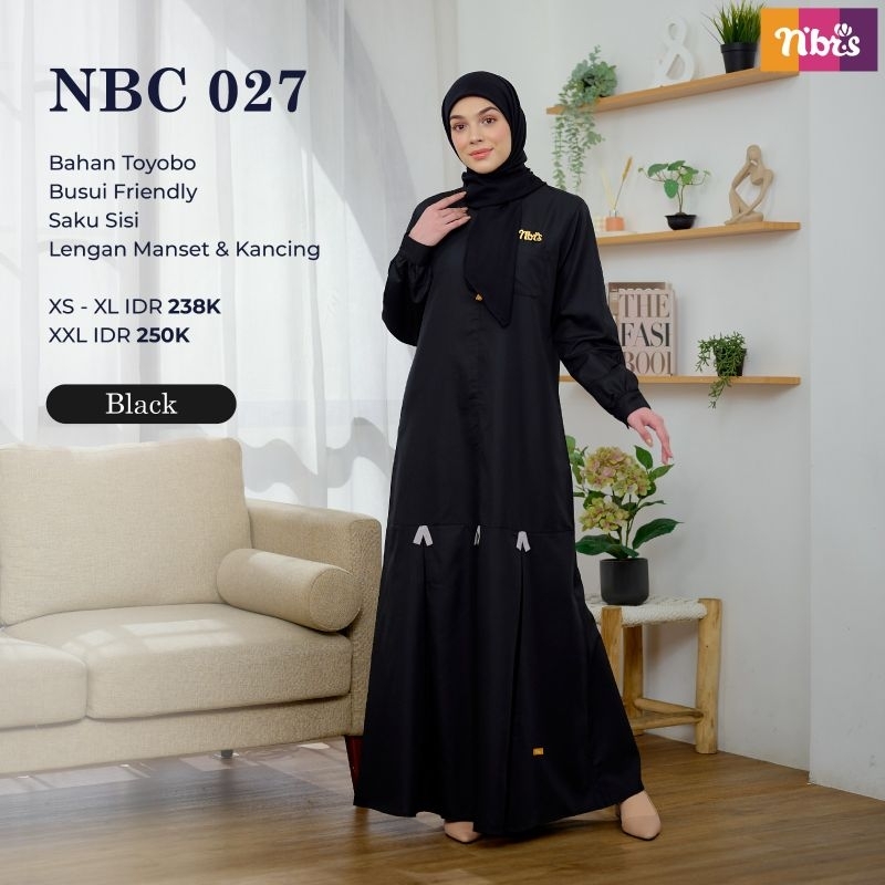 GAMIS NIBRAS NBC 027 BAHAN TOYOBO GAMIS HITAM POLOS GAMIS PUTIH POLOS GAMIS UNTUK SERAGAM