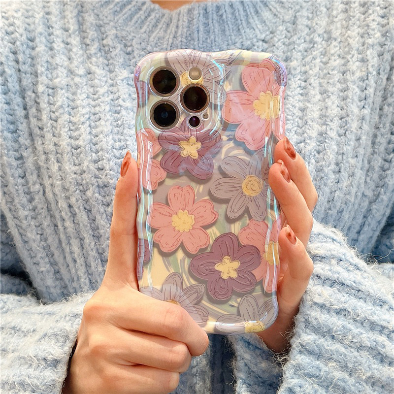 Berry Color Flower Softcase Casing Case HP Lucu iphone XS XS Max XR 11 Pro Max 12 Pro Max 13 Pro Max 14 Pro Max