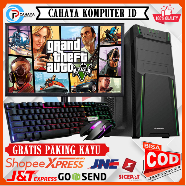 CPU GAMING EDITING FULSET INTEL I5 RAM 8GB HDD 500GB VGA 2GB MONITOR 19 INCH IPS SIAP PAKAI