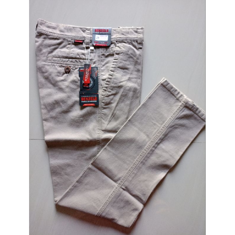 Celana Panjang Pria Ori Denzelo Chino Distro Bahan Kanvas Cardinal Tidak Melar Casual Premium