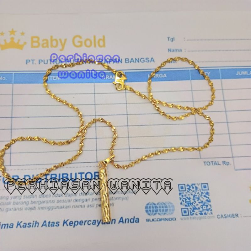 Kalung rantai wanita asli anti karat tidak luntur aksesoris set perhiasan fashion Korea titanium pen