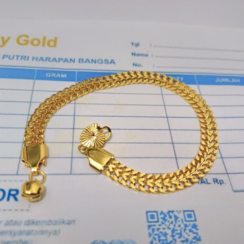 Gelang wanita asli anti karat tidak luntur aksesoris set perhiasan fashion Korea titanium rante berl
