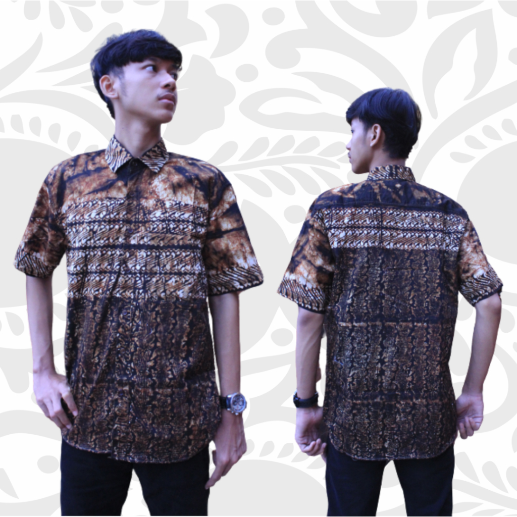 Merapi Batik - Baju Batik Lengen Panjang Slimfit Kecoklatan