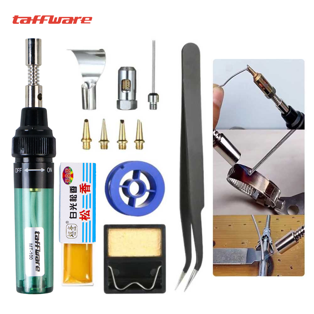 Taffware Solder Gas Butane Portable Iron Pen - MT-100 - Black