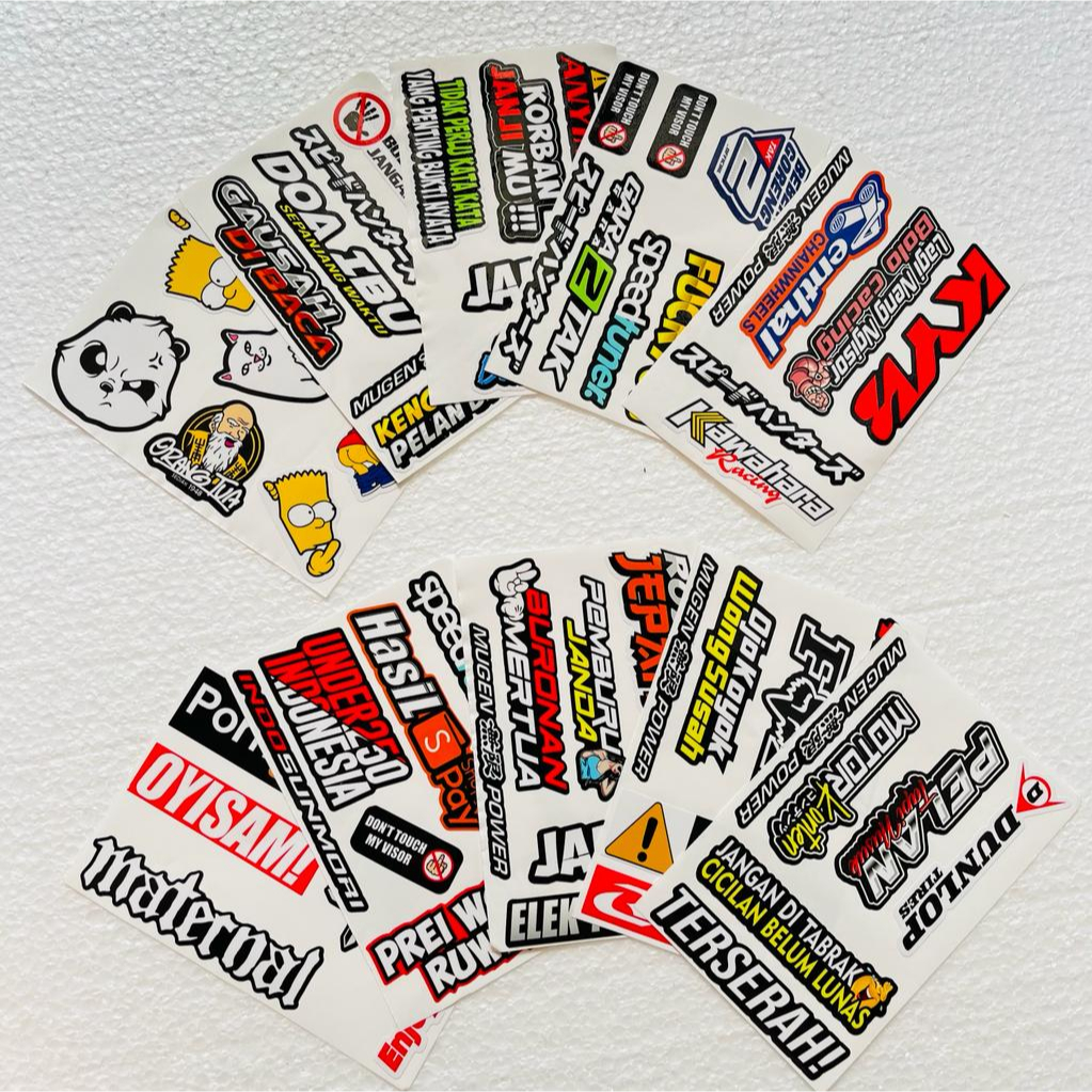 Sticker Pack Racing Motor Print Cut Laminasi Glossy