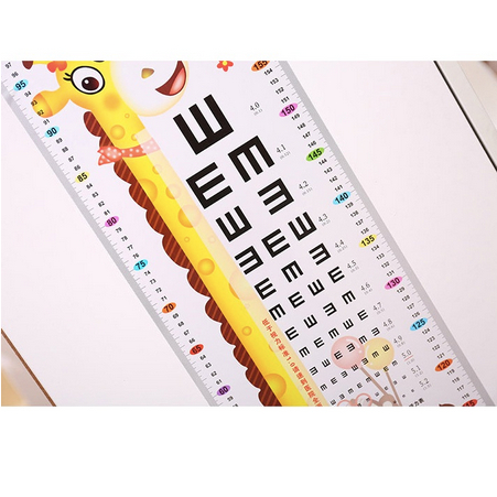 Stiker Pengukur Badan &amp; Mata Stiker Dinding Jerapah Grafik Penggaris Tinggi Kamar Anak-anak Dekorasi Dinding Wallpaper Stiker