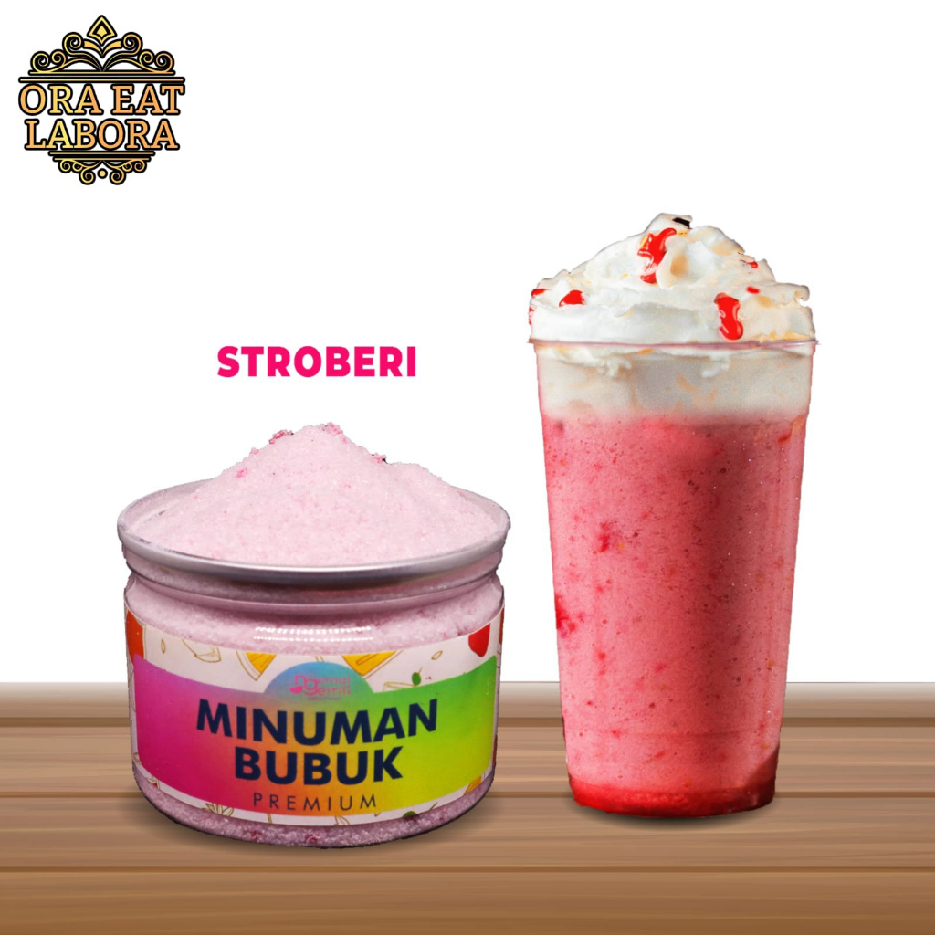 

Can Bubuk Minuman Stroberi Minuman Bubuk Strawberry Powder Kualitas Premium - Ora Eat Labora