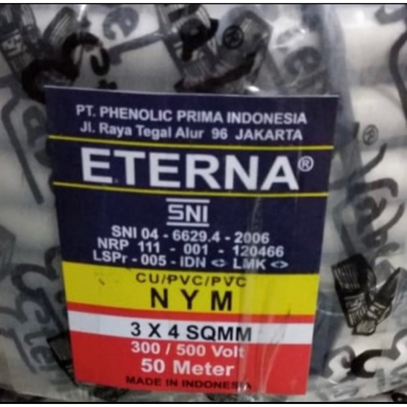 ETERNA kabel listrik NYM 3x4mm mereran