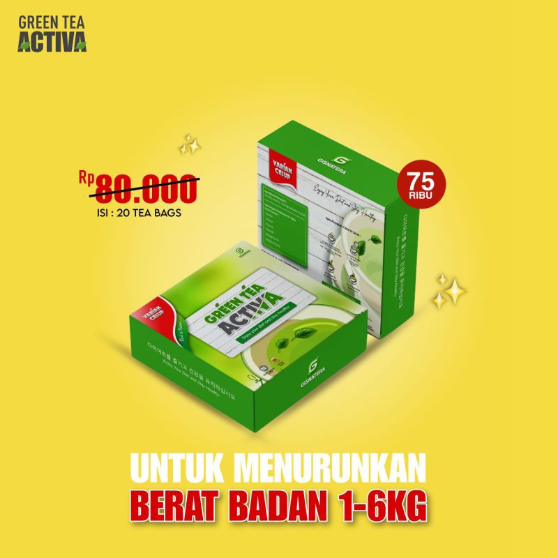 

Pelangsing perontok lemak teh herbal alami Green tea Activa