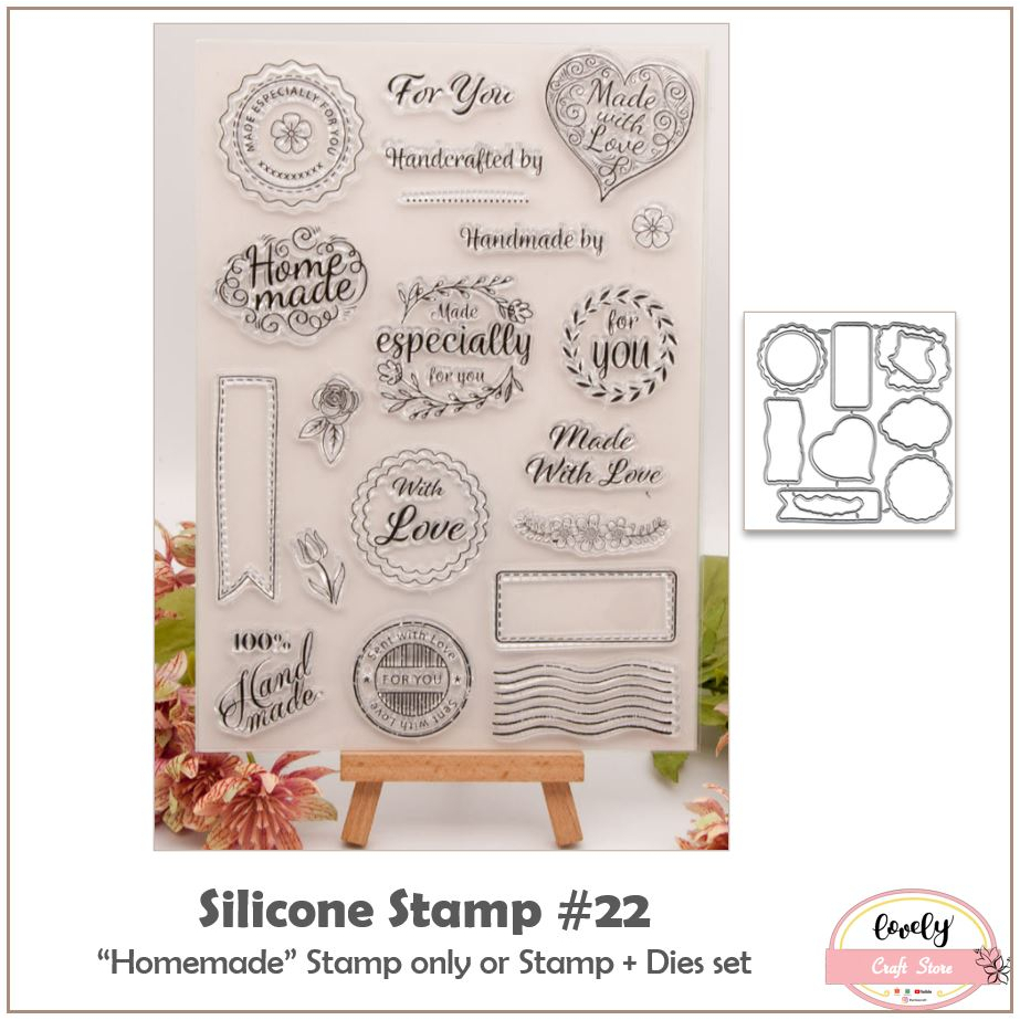 

LovelyCraftStore | S 22 Transparent Silicone rubber Clear Stamp ~ Stempel Silikon Transparan Leaves, Butterfly, Daun, Kupu untuk journal, cards, art craft, scrapbook