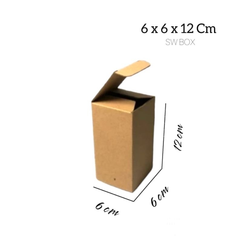 

kardus/karton uk 6x6x12 cm die cut kotak botol DLL