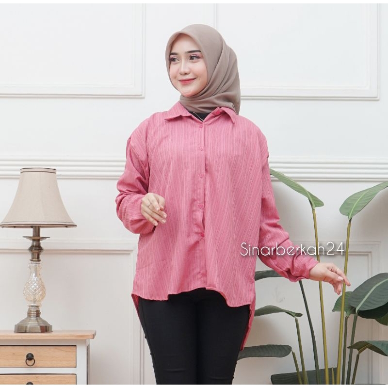 Mahira Top Shirt - Lady Crush Basic - Kemeja Wanita Oversize - Atasan Wanita