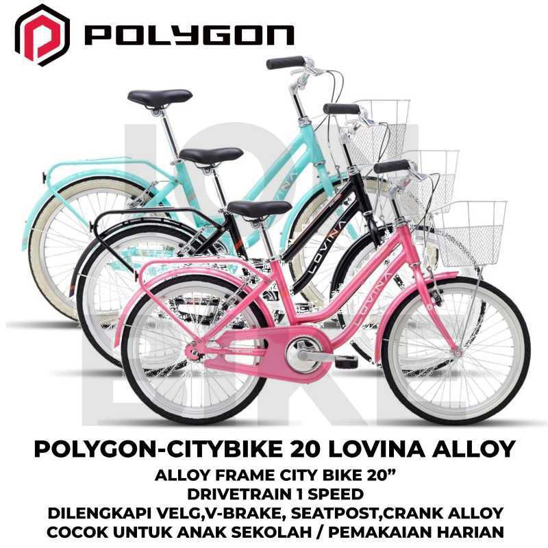 Sepeda mini Polygon Lovina 20" sepeda keranjang sepeda anak perempuan polygon lovina citybike ctb