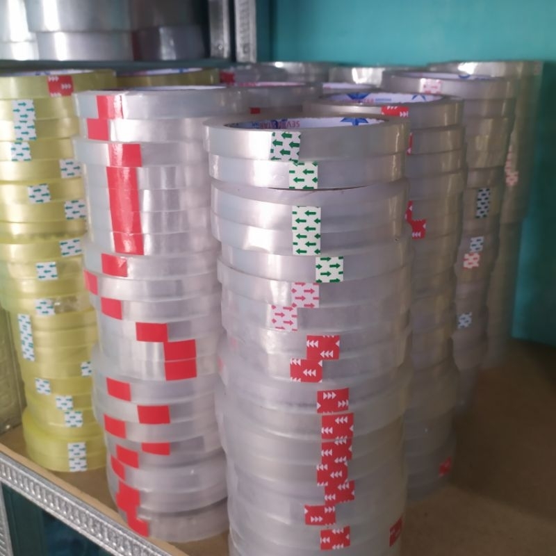 

Isolasi bening 12 mm 500 gram kiloan reject BS selotip lakban perekat lem kuat