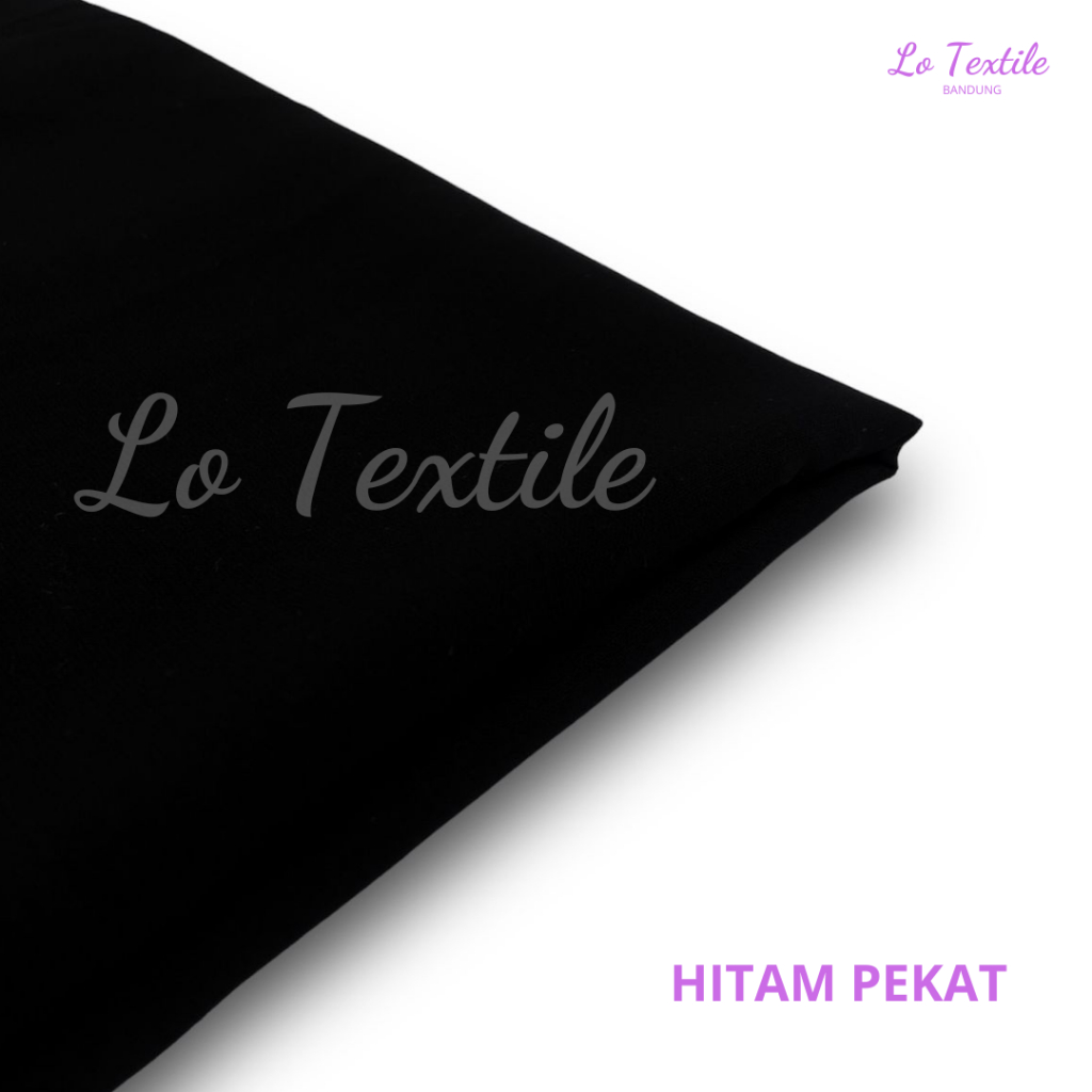 Kain Wolfis Jet Black Wollpeach Wolpis Eceran Tebal Premium 0.5 Meter Murah