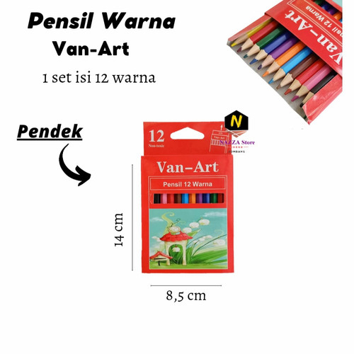 

Pensil warna pendek, pencil warna, 12 warna pendek, pensil warna gambar pendek van-art