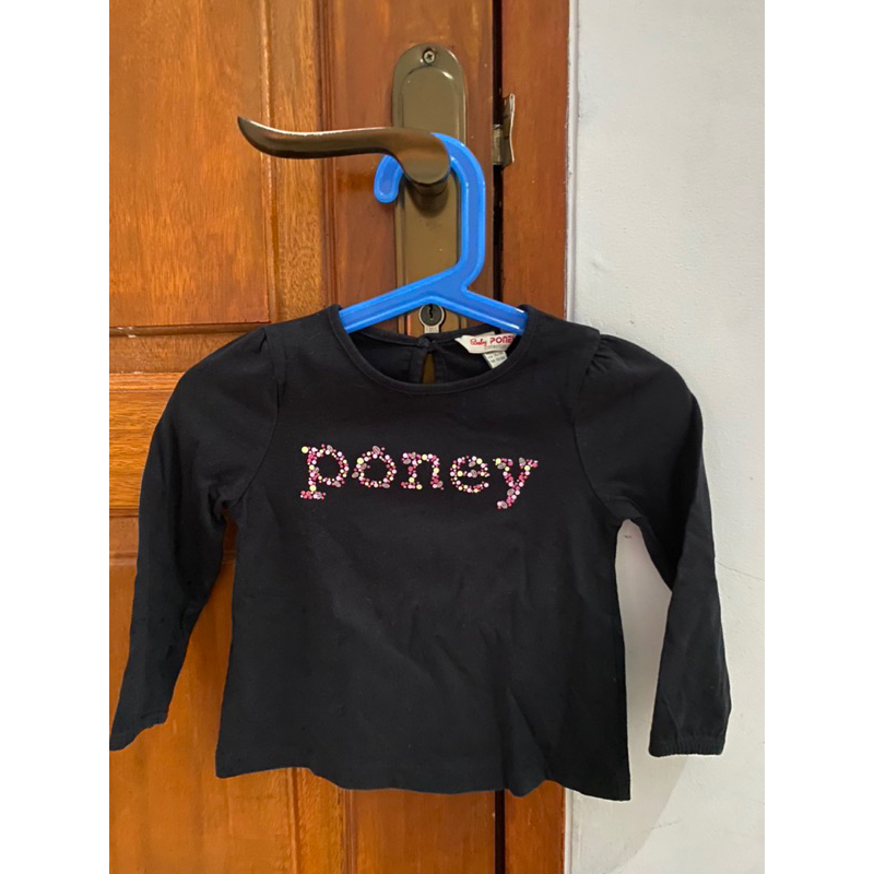 KAOS LENGAN PANJANG PONEY HITAM 12-18Months PRELOVED