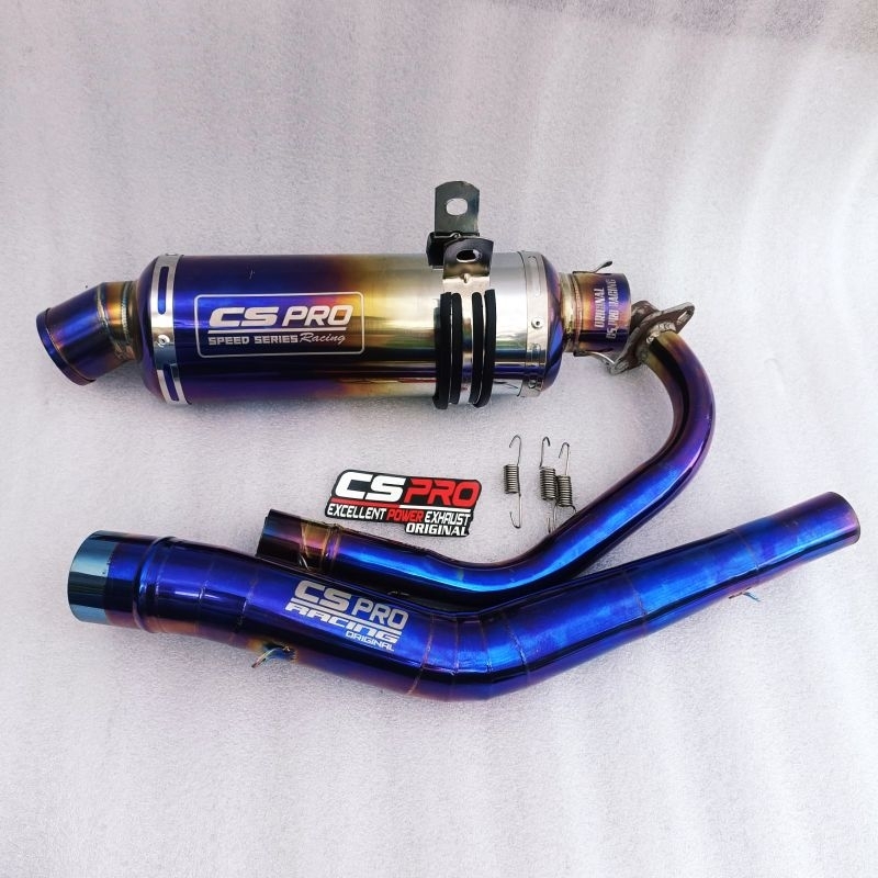 Cs Pro Original Knalpot Racing Bluemoon Knalpot Racing cocok untuk R15 / Cbr 150 / Vixion / Mx king/