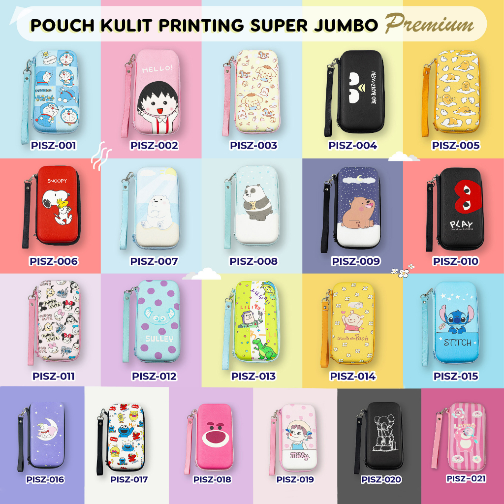 PRINTING SUPER JUMBO -  Dompet HP Kartun/ Dompet Powerbank/ Dompet Headset/ Dompet Kabel Charger