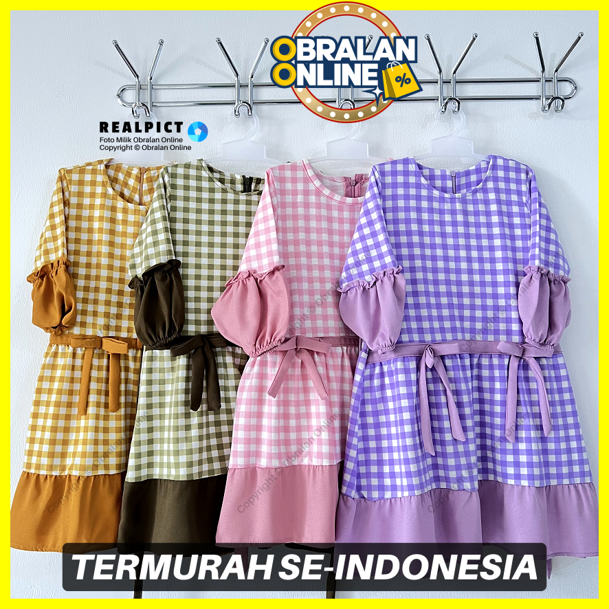 [SGA-IFH24] OBRALAN ONLINE, Set Gamis Premium + Kerudung Anak 2-3 Tahun, IFFAH Baby Terry Kotak 2 Pi
