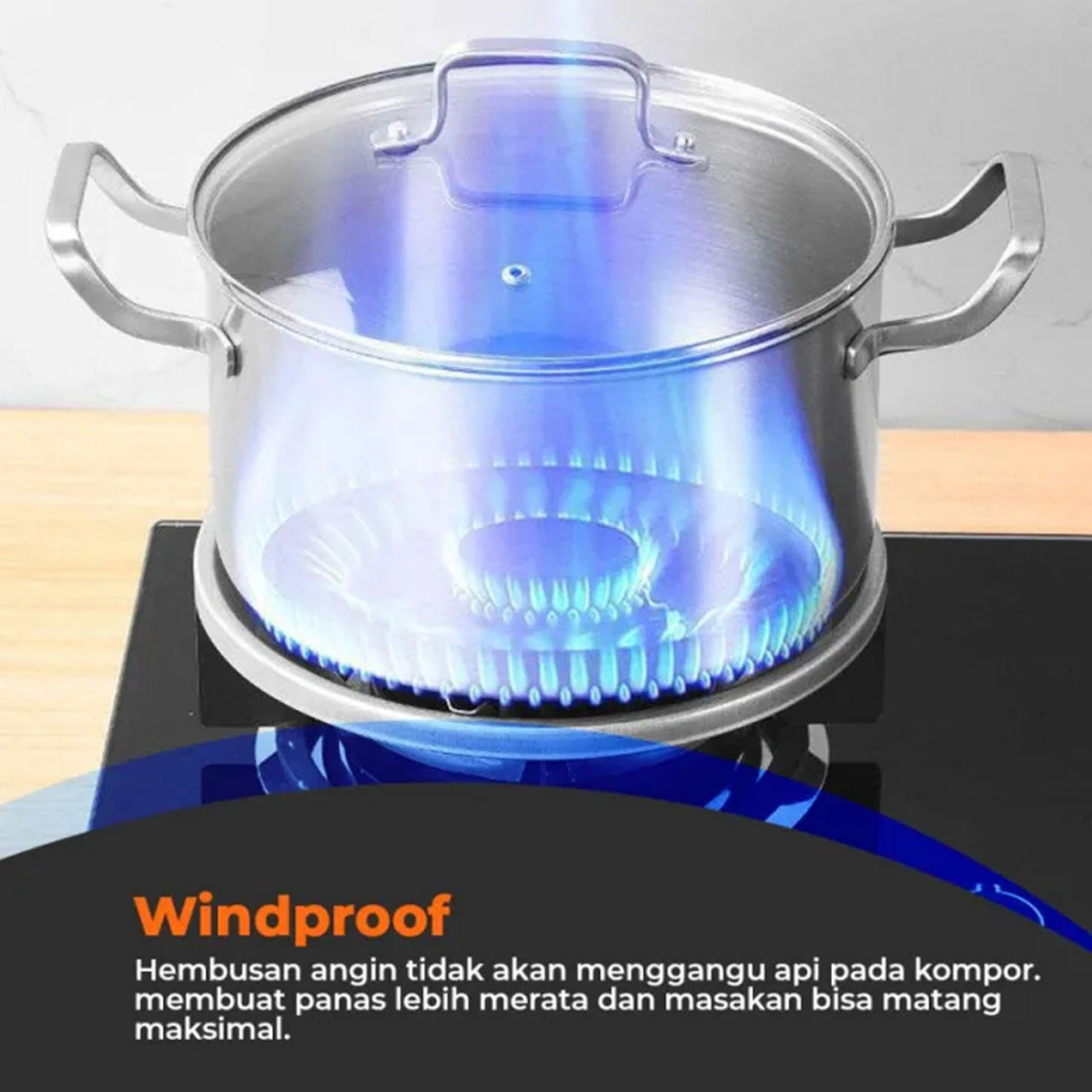 Tatakan Kompor Gas Portable Penghemat Kompor Gas Penghalau Angin