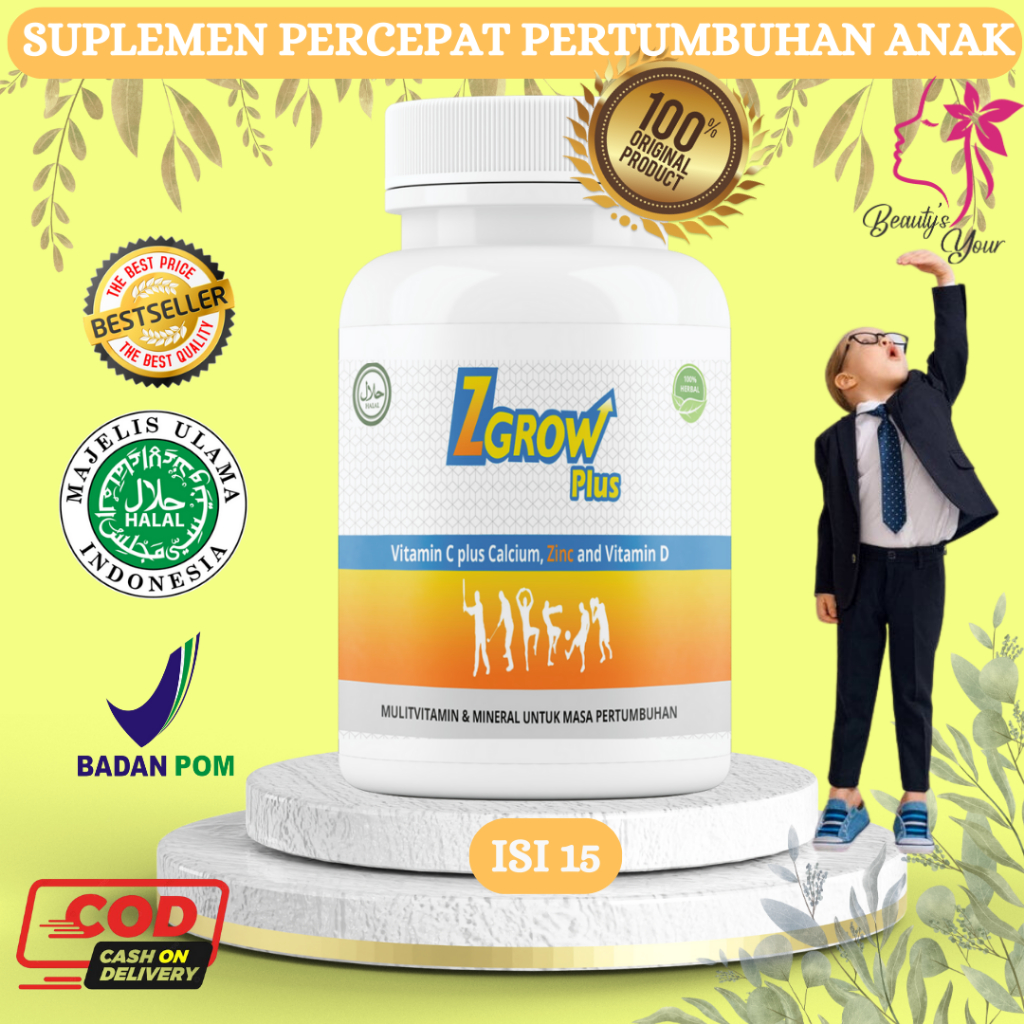 SUPLEMEN Z GROW PLUS 15 - Peninggi Badan Ampuh / Peninggi Badan Terlaris Alami / Suplemen Peninggi B