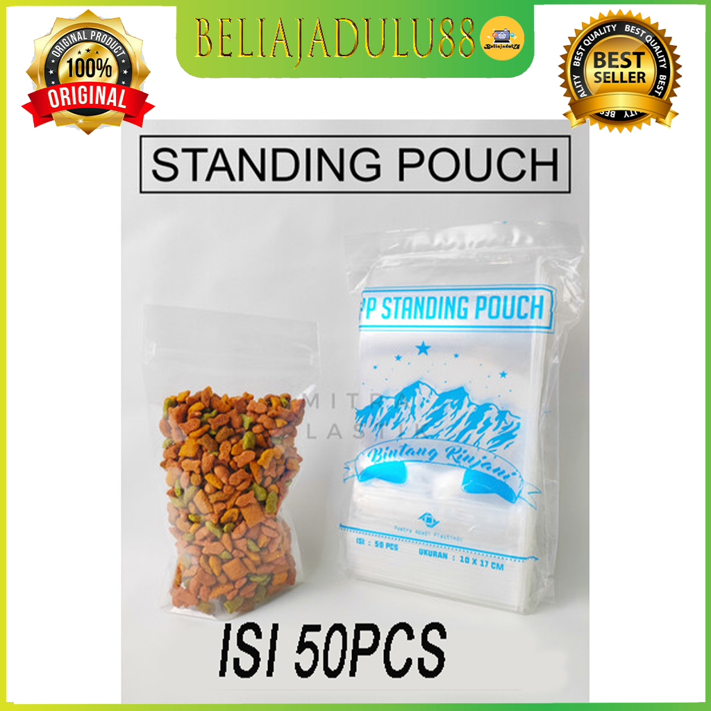 Beliajadulu88 Standing Pouch Double SEAL / PLASTIK KLIP UKURAN KECIL per pack isi 50pcs