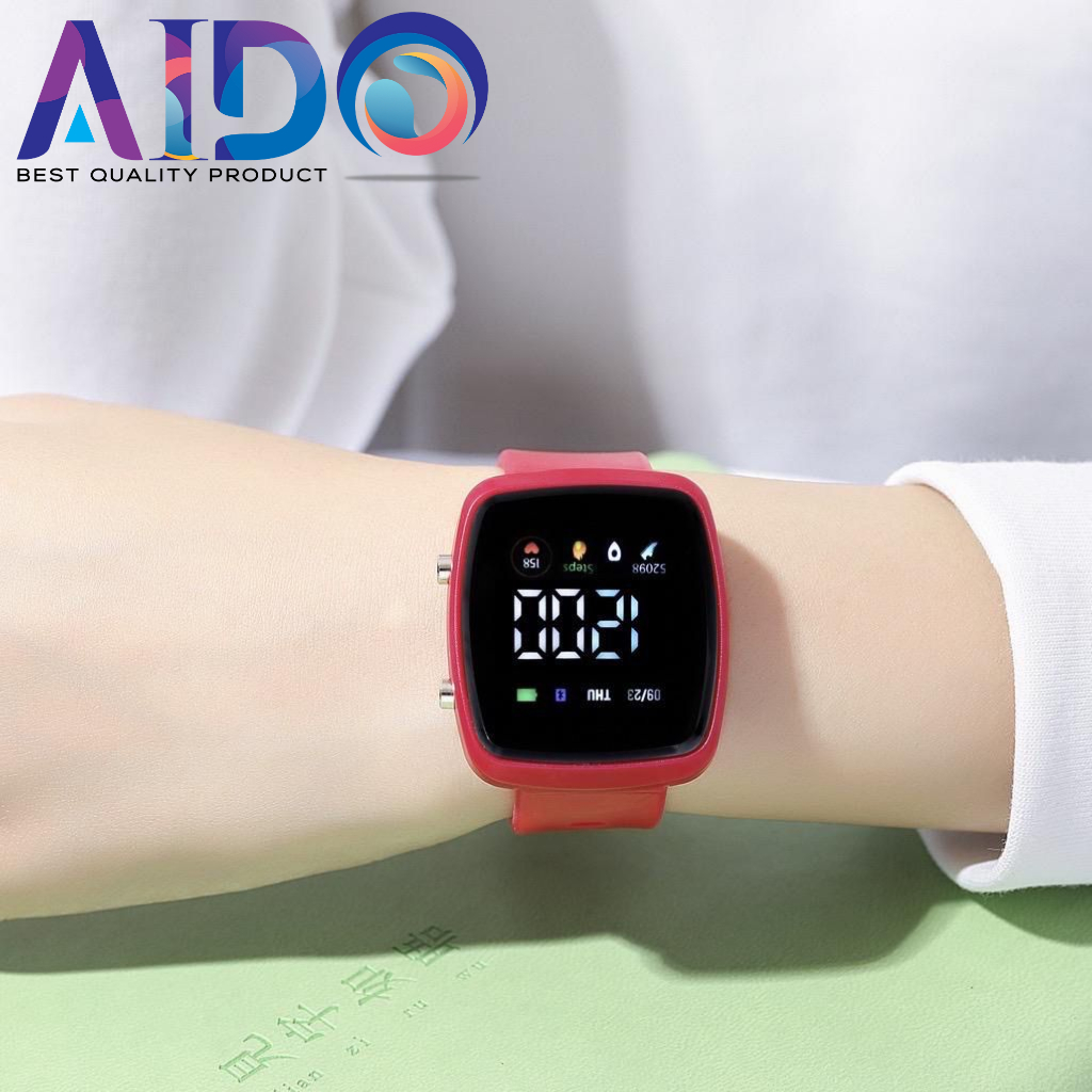 Jam Tangan Digital Sport Wanita Pria Rubber Anti Air Watch LED Fashion Electronic Ready Warna Harga Grosir