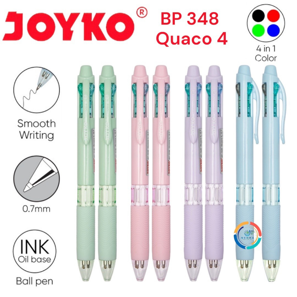 

Joyko Pulpen Pena Quaco 4 BP 348 | 0.7mm (4 in 1)
