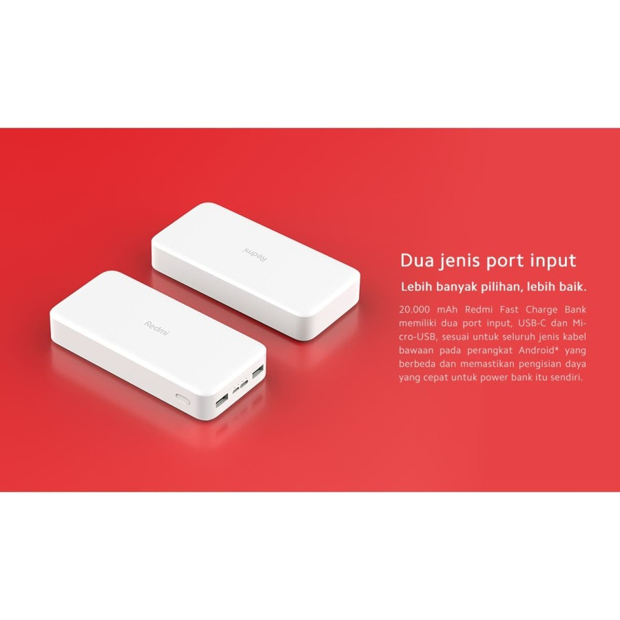 Mi Redmi Power Bank 20000mAh 18W Fast Charge - Garansi Resmi