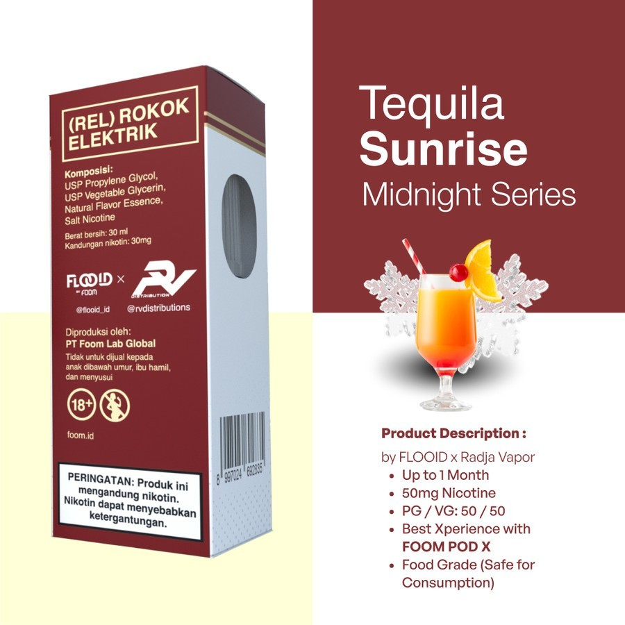 Liquid Foom Tequilas Sunrise Salt Nic 30ML Midnight by Flooid x RV